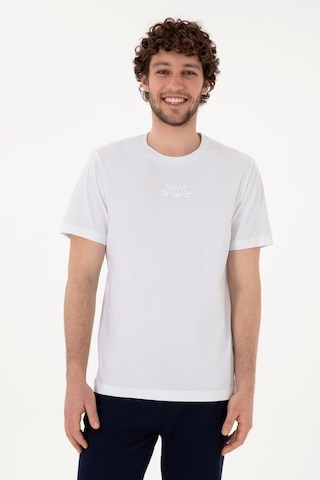 U.S. Polo Assn. Erkek Regular Fit Bisiklet Yaka Beyaz Tişört 50300268-VR013