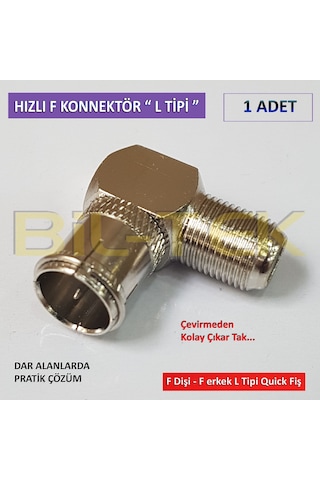 Hızlı F Konnektör L Tipi Quick Fiş - 1 Adet