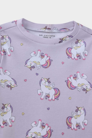 Defacto Kız Bebek Pijama Takımı Unicorn Baskılı Uzun Kollu Üst Uzun Alt F0632a525aupr306 Mor