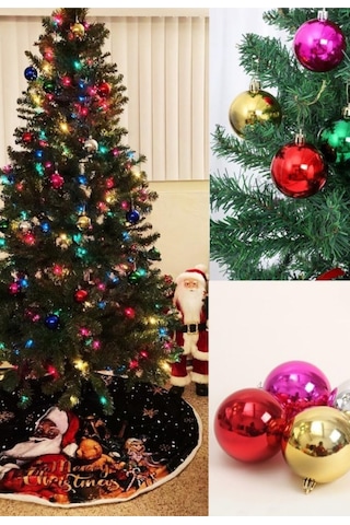 Renkli Parlak Şık 6 Lı Yılbaşı Çam Ağacı Topları Süsleri 4 Cm Noel Çam Ağacı Süsü Ev Ve Ofis Dekoru Çok Renkli