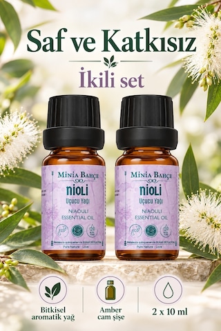 Nioli Uçucu Yağı Niaouli Essential Oil Sertifikalı & %100 Saf - 10 Ml X 2 Adet 10 ML