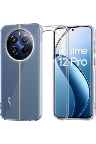 Newface Realme 12 Pro Plus Kılıf Lüx Şeffaf Silikon Resimdeki