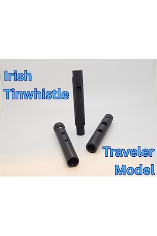 İrlanda Tinwhistle -- 3 Parçalı Gezgin Modeli Siyah