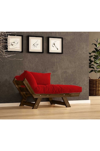 Woodesk Adalar Masif Ceviz-kırmızı Renk Berjer Cpt8135-140 Kırmızı