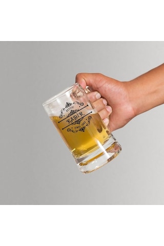 Kişiye Özel İsim Ve Yıl Baskılı Cam Bira Bardağı Hediyelik Tasarım