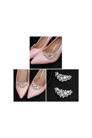 Pırıltılı Rhinestone Kristal Çiçek Ayakkabı Klipleri - Gelin Düğün Partisi Ayakkabı Dekorasyonu Çok Renkli