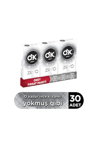 Okey Zero XL Prezervatif 3 x 10'lu