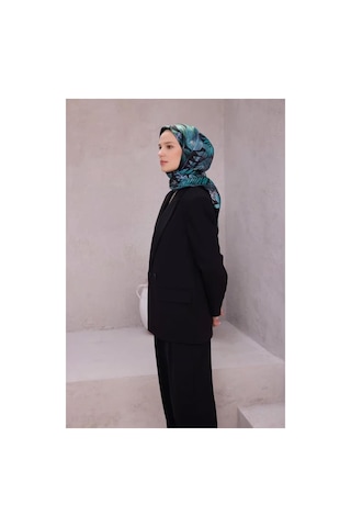 Belli İpek Eşarp - 4225-80 Siyah Twill