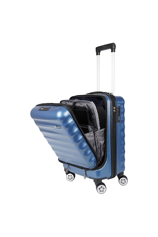 Vegmann Wave Laptop Bölmeli Mavi Kabin Boy Valiz Mavi
