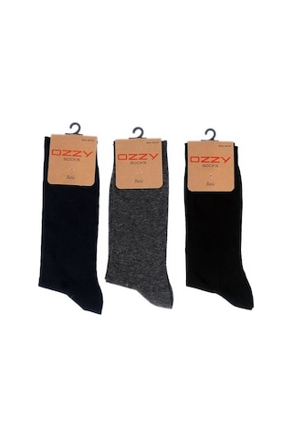 Ozzy Socks Viskon Dikişsiz Erkek Soket Çorap Standart 3'lü Beyaz
