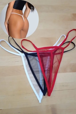 Anastasia String Tanga Tül Külot 3'lü - Ans109 Çok Renkli