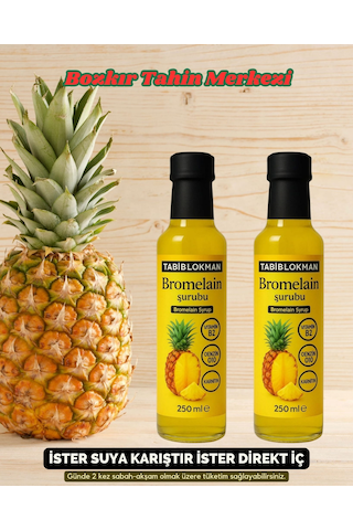 Bozkır Yöresel Bromelain Ananas İçeren  Şurubu 250 Ml X 2 Adet Koenzim Q10 Ve L-karnitin