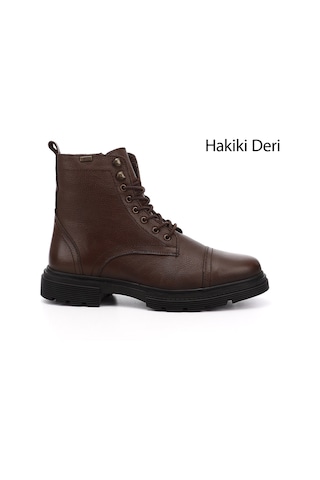 Gönderi R Kahve Floter Gön Hakiki Deri Fermuarlı Bağcıklı Erkek Postal Bot 81501 Kahve