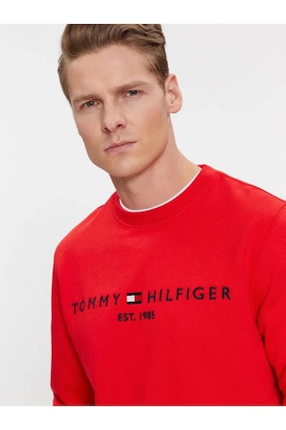 Tommy Hilfiger Sıfır Yaka Sweatshirt Kırmızı