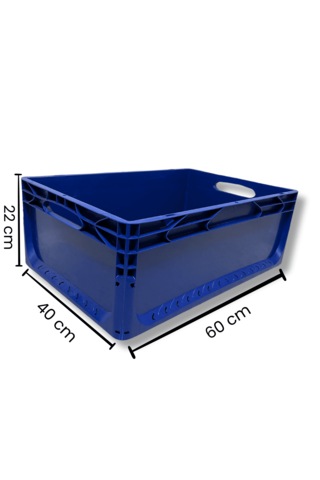 Alpbx 1.kalite Mavi Plastik Kasa 60x40x22 Cm - Kutu 44 Litre Mavi