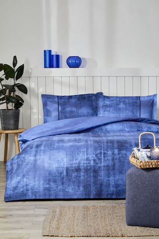 Özdilek Horizon Tek Kişilik Lastikli Fitted Çarşaf Nevresim Takımı Mavi