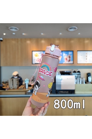 Yifomall Yazlık Astronot Desenli Kullanıma Kolay Taşınabilir Sıvı Tutucu Spill Proof Sünger Kapaklı Pc Plastik Mat Bardak Pembe Diğer