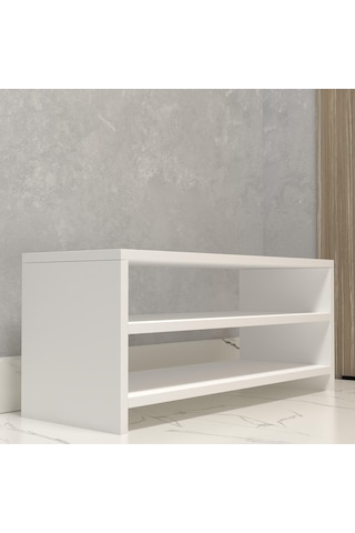 Kenzlife Kapaklı Ayakkabılık Bosnevi Mat Beyaz Suntalam 035 080 30 Sekiz Çift Ayakkabı Kapasitesi Arkalıksız Beyaz