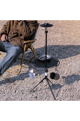 Dolıty Taşıma Çantalı Kamp Masası, Sehpa, Kompakt Plaj Siyah Çok Renkli