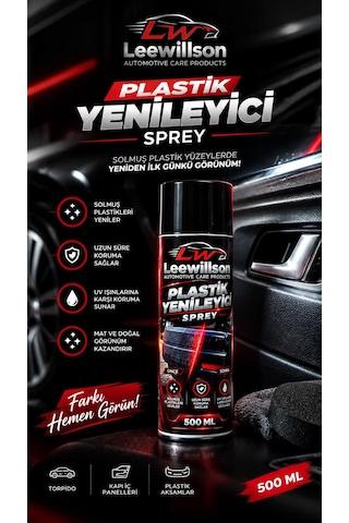 Plastik Yenileyici Sprey 500 Ml Araç Torpido Tampon Trim Parlatıcı Koruyucu 500ml