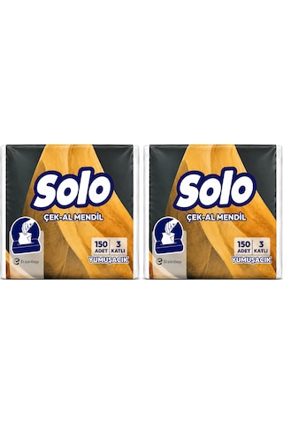 Solo Çek-al Mendil 2 Adet 150'li 3 Katlı Yumuşak Mendil
