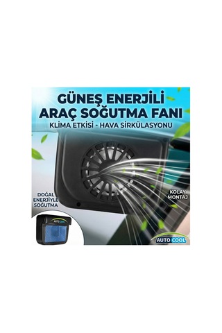 Yazlık Kullanım Ferah Sürüş Buğu Önleyici Auto Cool Güneş Enerjisiyle Çalışan Araç İçi Soğutucu