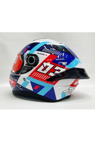 Mt Targo S Sergio Garcia D7 Şeffaf Vizörlü V-14B Motosiklet Kaskı