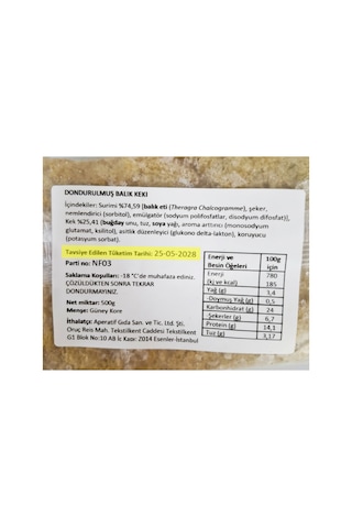 Kare Balık Keki 500g