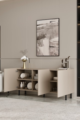 Hitit Konsol 175 Cm 100% Mdf Metal Ayak Kumtaşı