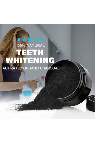 Hangfox Kokos Kabuğu Aktif Kömür Diş Tozu - Doğal Leke Çıkarıcı, Mineyi Korumak, Hassas Dişler İçin Beyazlatıcı