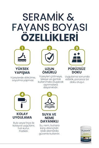 Floorix Seramik Ve Fayans Boyası 1 Kg Beyaz