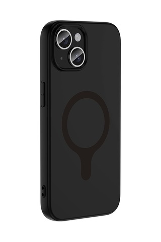 iPhone Uyumlu 15 Kılıf M-safe Şarj Özellikli Mbfx Aris Silikon Kapak - Siyah