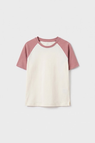 Ekru-gül Kurusu Standart Fit Reglan Kollu Kız Çocuk T-shirt - 75180 Ekru/gül Kurusu