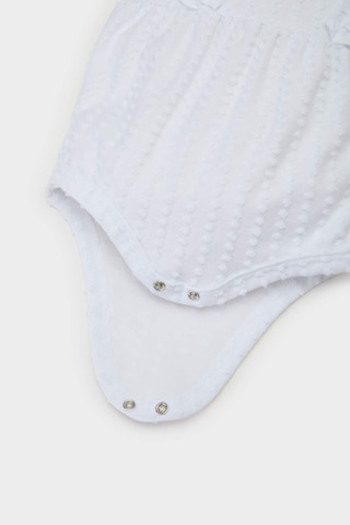 DeFacto Kız Bebek Yenidoğan Bisiklet Yaka Kısa Kollu Çıtçıtlı Body C8811A525SMWT79 Beyaz