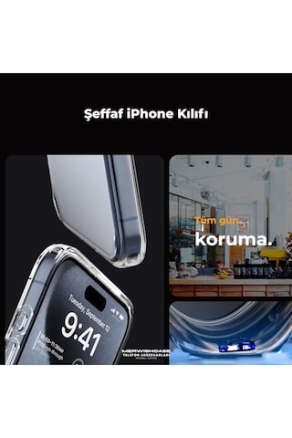 Apple İhone 16pro Max Kılıf Sararmaz 2mm Şeffaf Silikon - Şeffaf Şeffaf