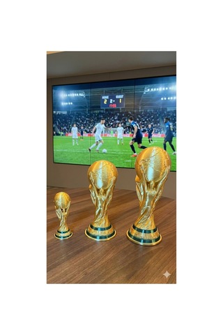 Fıfa Dünya Kupası Maketi - Altın Renk 9x9x22 Cm / Orta Boy / Pla Dekoratif Kupa Diğer