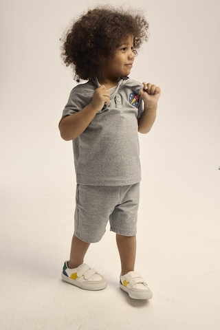 Luess Erkek Çocuk Düğme Detaylı İkili Takım - Gri