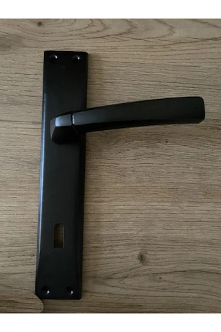 Badem Aynalı Oda Kapı Kolu Ve Sesiz Gömme Kilit Mat Siyah