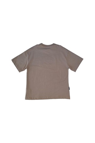 Zekids Erkek Çocuk Pamuklu Oversize Şapkalı Tshirt-12902-bej Bej