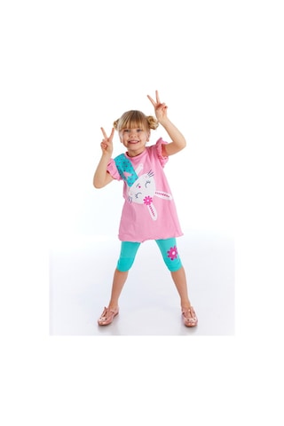 Denokids Sürpriz Tavşan Kız Tunik Takım Çok Renkli