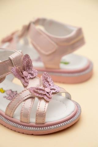 Dilimler Ayakkabı Şirinbebe Ortopedik Kız Bebek Sandalet Pembe Kelebek Detaylı-4703