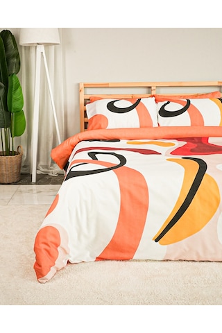 Holiday Pamuklu Çift Kişilik Çiçekli Nevresim Takımı Lastikli Çarşaflı 200x220 Cm Çok Renkli