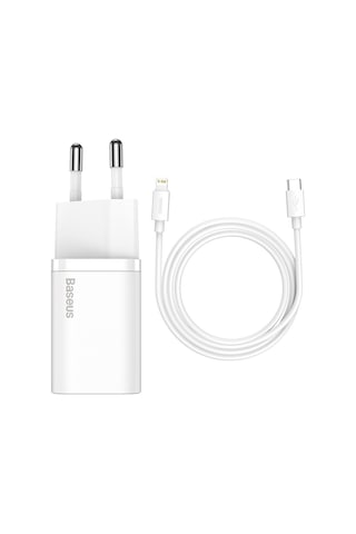 Baseus Super Si 1C 20W Hızlı Şarj Adaptörü + Type-C To Lightning Kablo