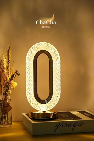 Chacha Home Senya Led Masa Lambası 26 Cm - Gold Detaylı Dekoratif Abajur Ve Gece Lambası Gold Ve Şeffaf