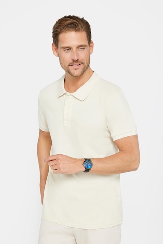 Tudors Erkek Slim Fit Dar Kesim Pamuklu Yumuşak Doku Nefes Alan Kumaş Kıvrılmaz Yaka Ekru Polo Yaka Tişört-31685-ekru Ekru