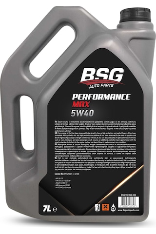 BSG Performance Max 5W-40 Motor Yağı 7 L