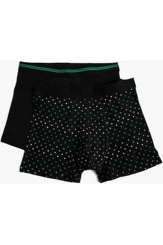 Koton 2'Li Boxer Seti Puantiyeli Siyah Desenli 3Slm90043Mk 3Slm90043Mk25G