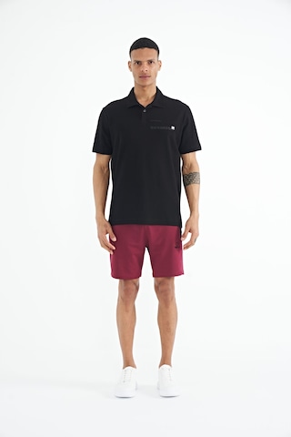 Tommy Life Siyah Yazı Baskılı Standart Form Polo Yaka Erkek T-shirt - 88236 Siyah