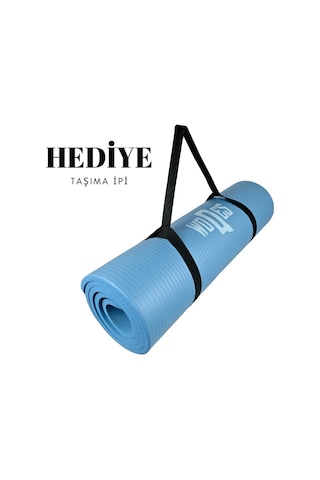 Woqes Konforlu Ve Kaymaz Nbr Yoga Matı 10 Mm Kalınlık Ekstra Destekli Ve Dayanıklı Tasarım Açık Mavi