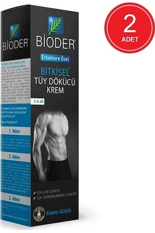 Bioder Erkekler İçin Bitkisel Tüy Dökücü Krem 2 x 100 ML